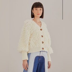 FARM Rio Cream Textured Cardigan